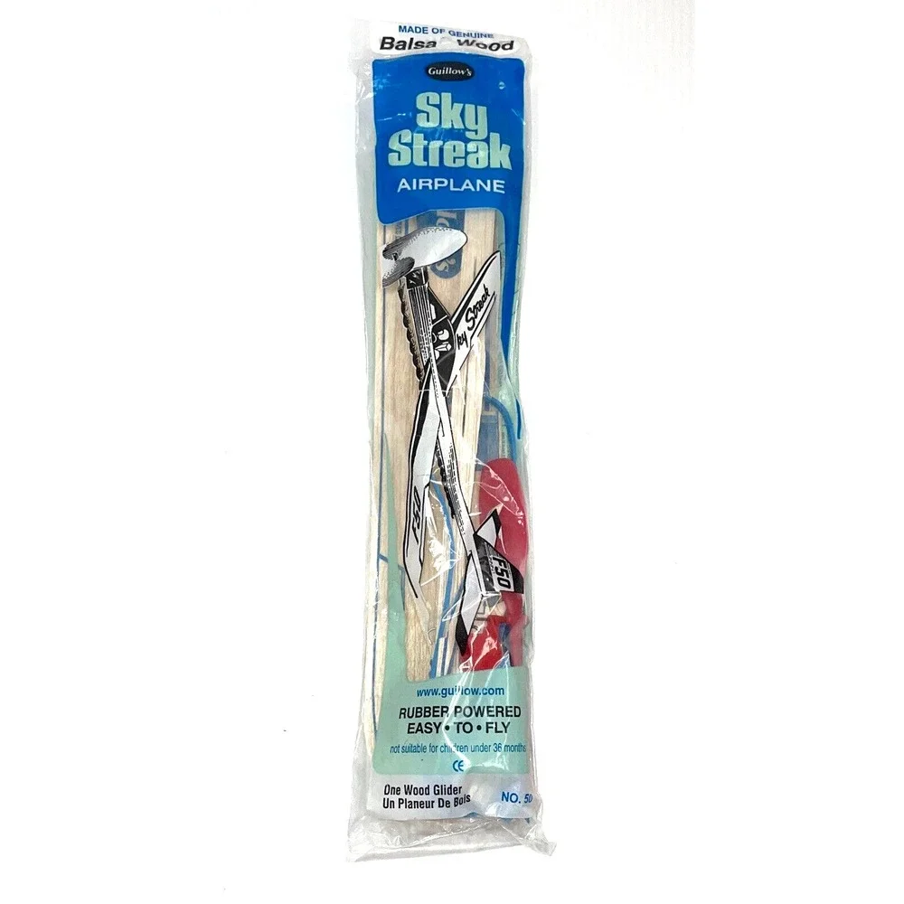 Vintage Guillows Sky Streak Rubber Powered Balsa Airplane SEALED #50